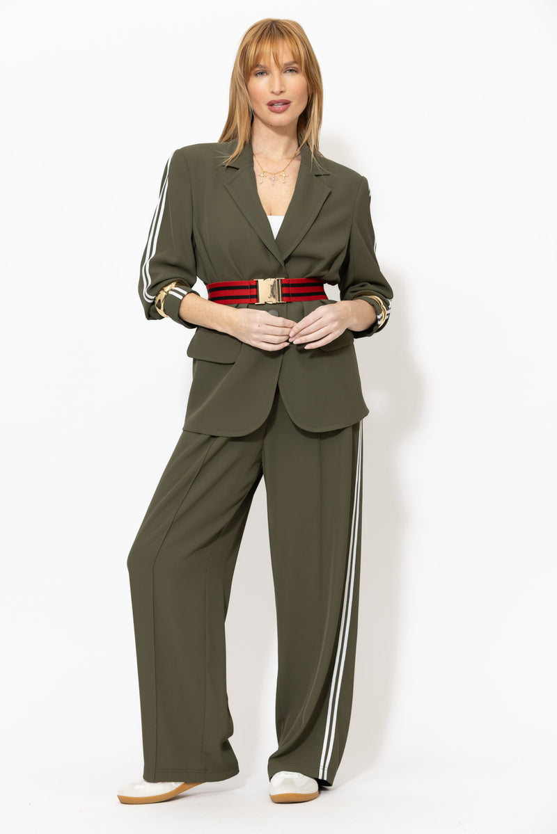Khaki Euro Pintuck Sport Pant