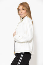 White Denim Athleisure Jacket