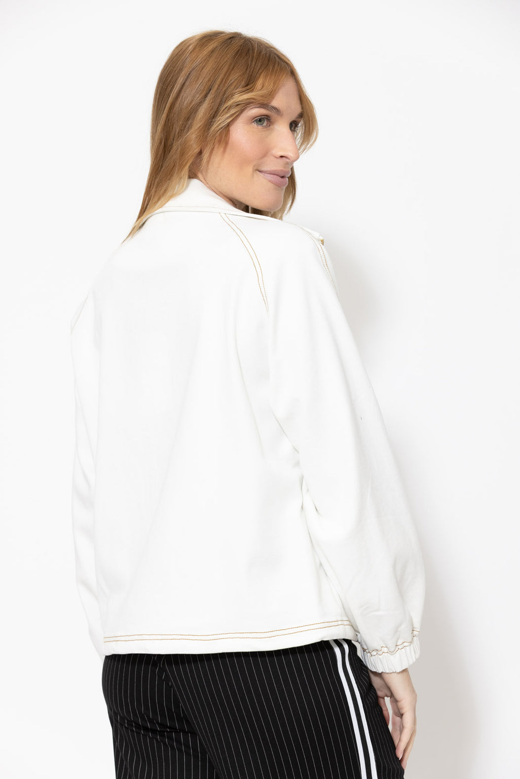 White Denim Athleisure Jacket