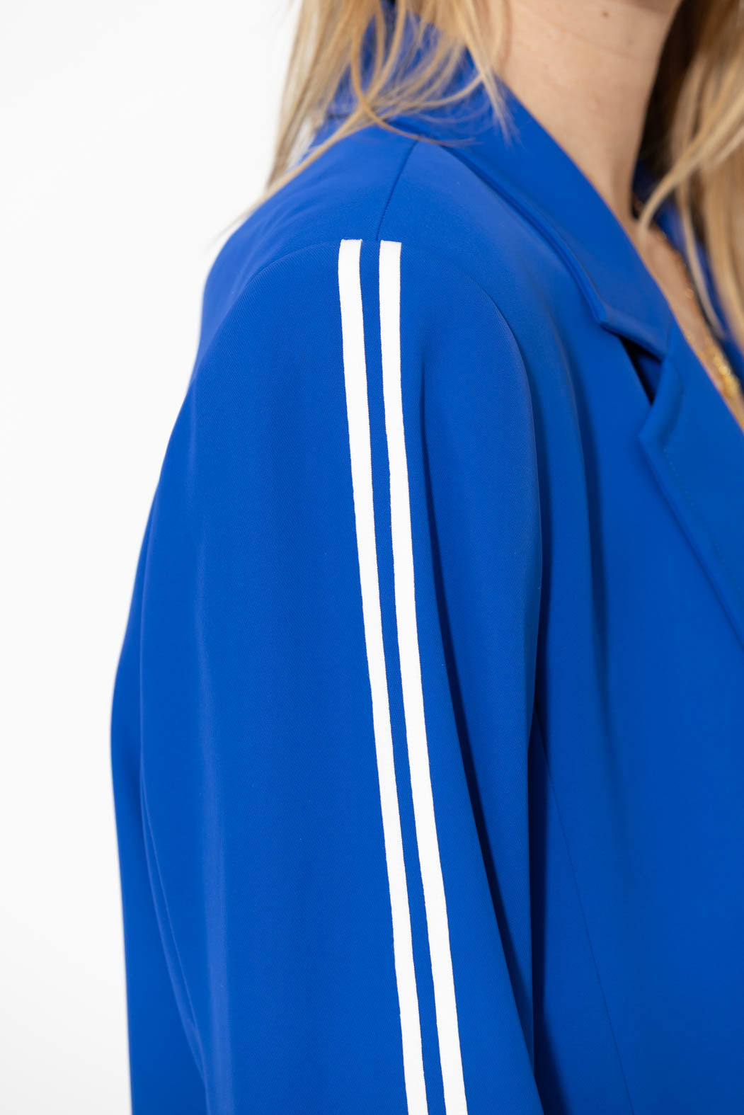 Cobalt Euro Stripe Boyfriend Blazer