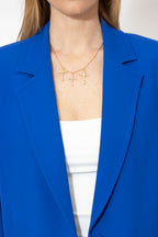 Cobalt Euro Stripe Boyfriend Blazer
