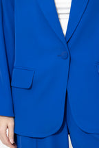 Cobalt Euro Stripe Boyfriend Blazer