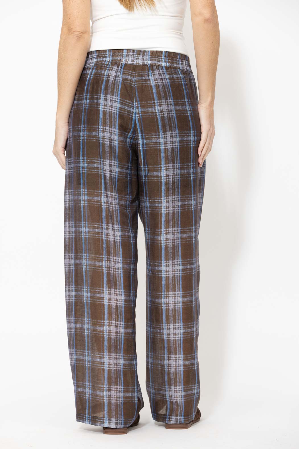 Venice Check Tencel Linen Pant
