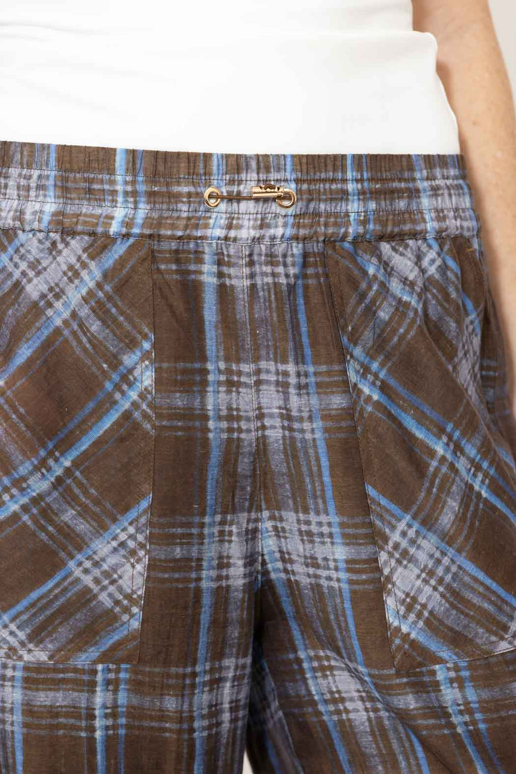 Venice Check Tencel Linen Pant