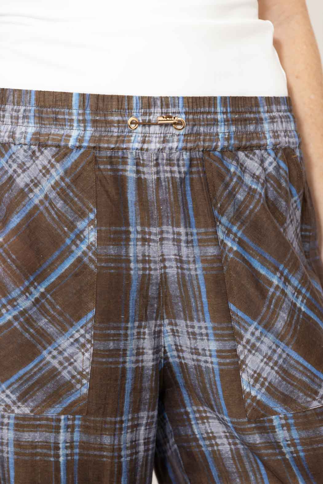 Venice Check Tencel Linen Pant