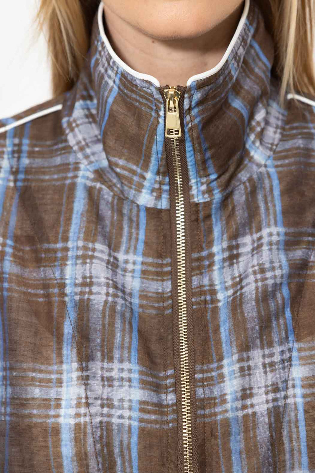 Venice Check Tencel Linen Jacket