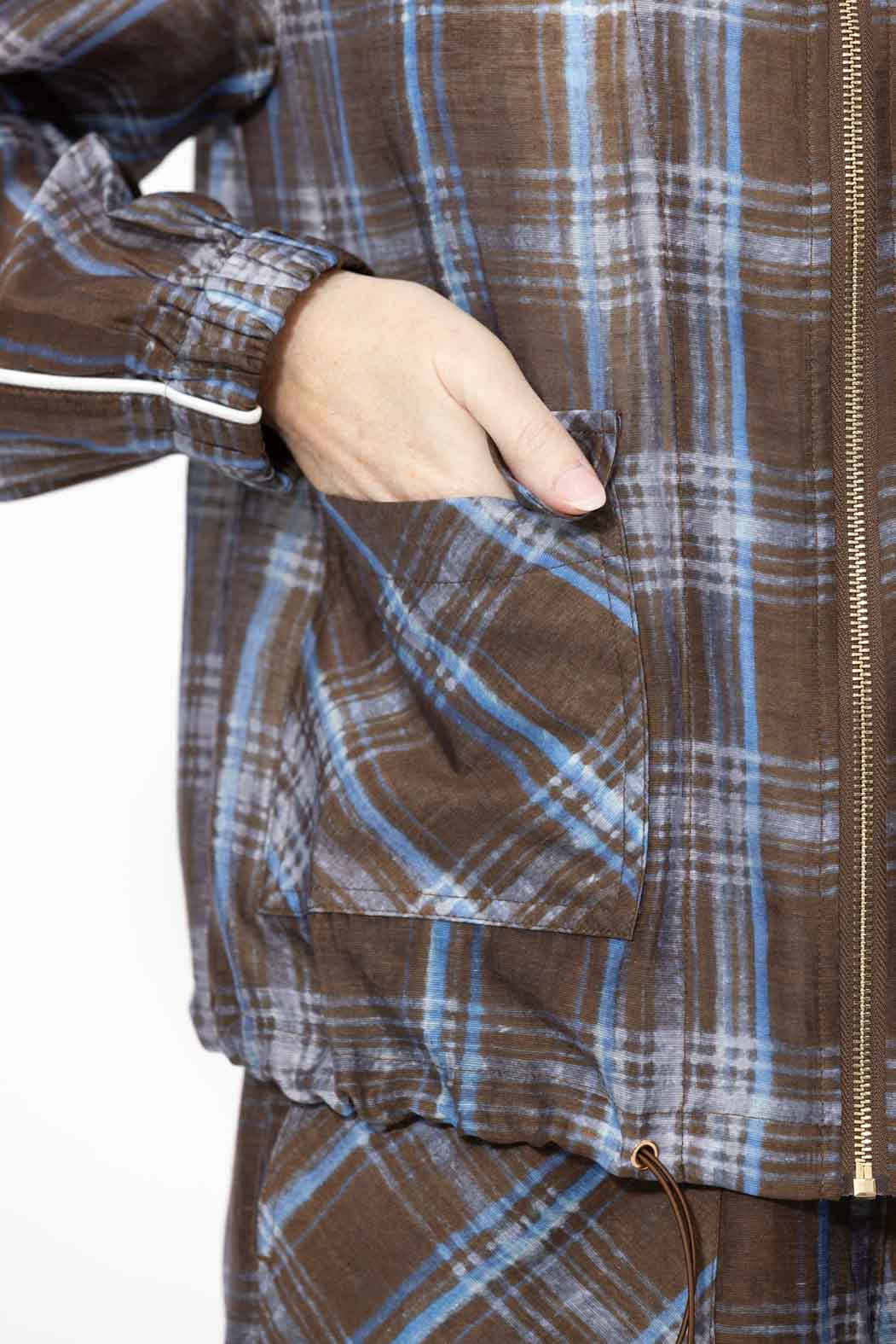 Venice Check Tencel Linen Jacket