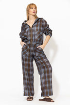 Venice Check Tencel Linen Pant