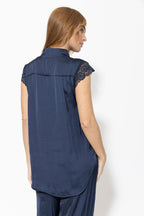 Navy Glow Lace Blogger Shirt