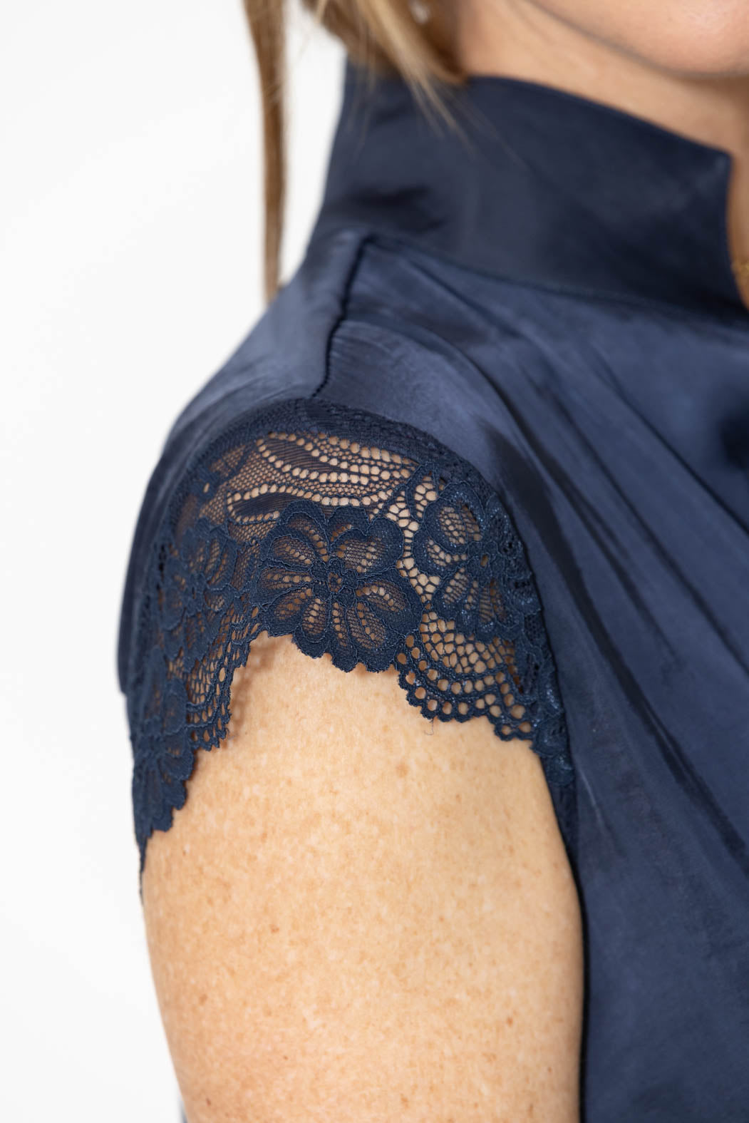 Navy Glow Lace Blogger Shirt