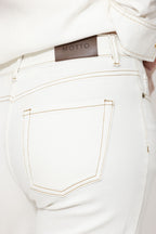 White Denim Stretch Wide Leg Jean