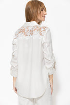 White Denim & Lace Blogger Shirt