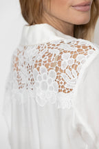 White Denim & Lace Blogger Shirt