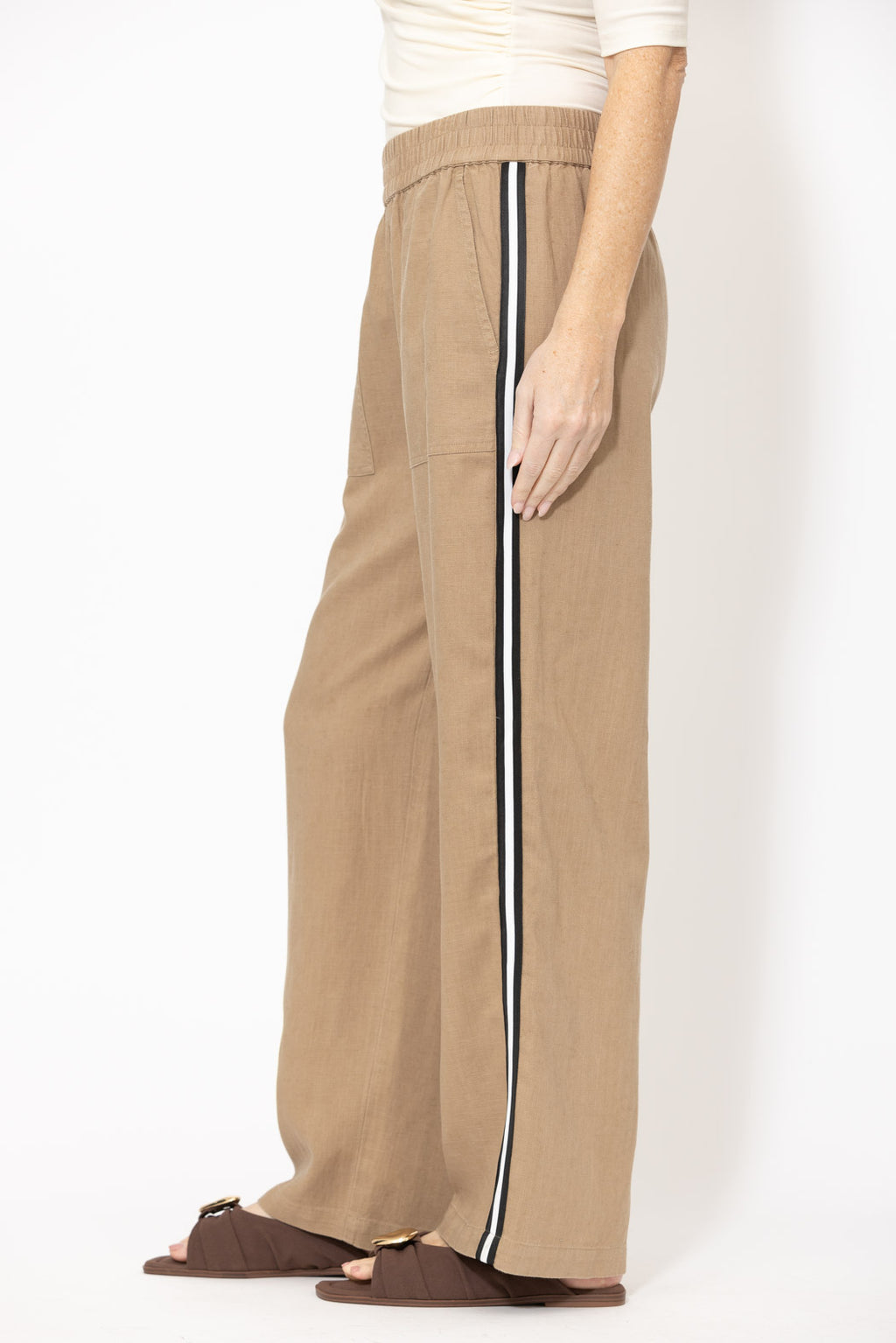 Caramel Linen Stripe Pant
