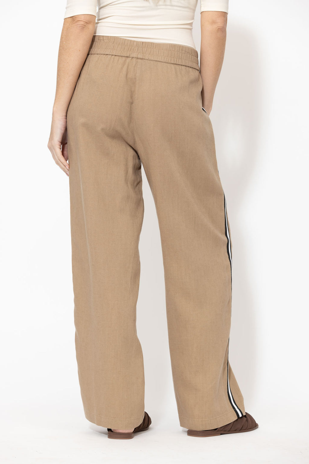 Caramel Linen Stripe Pant