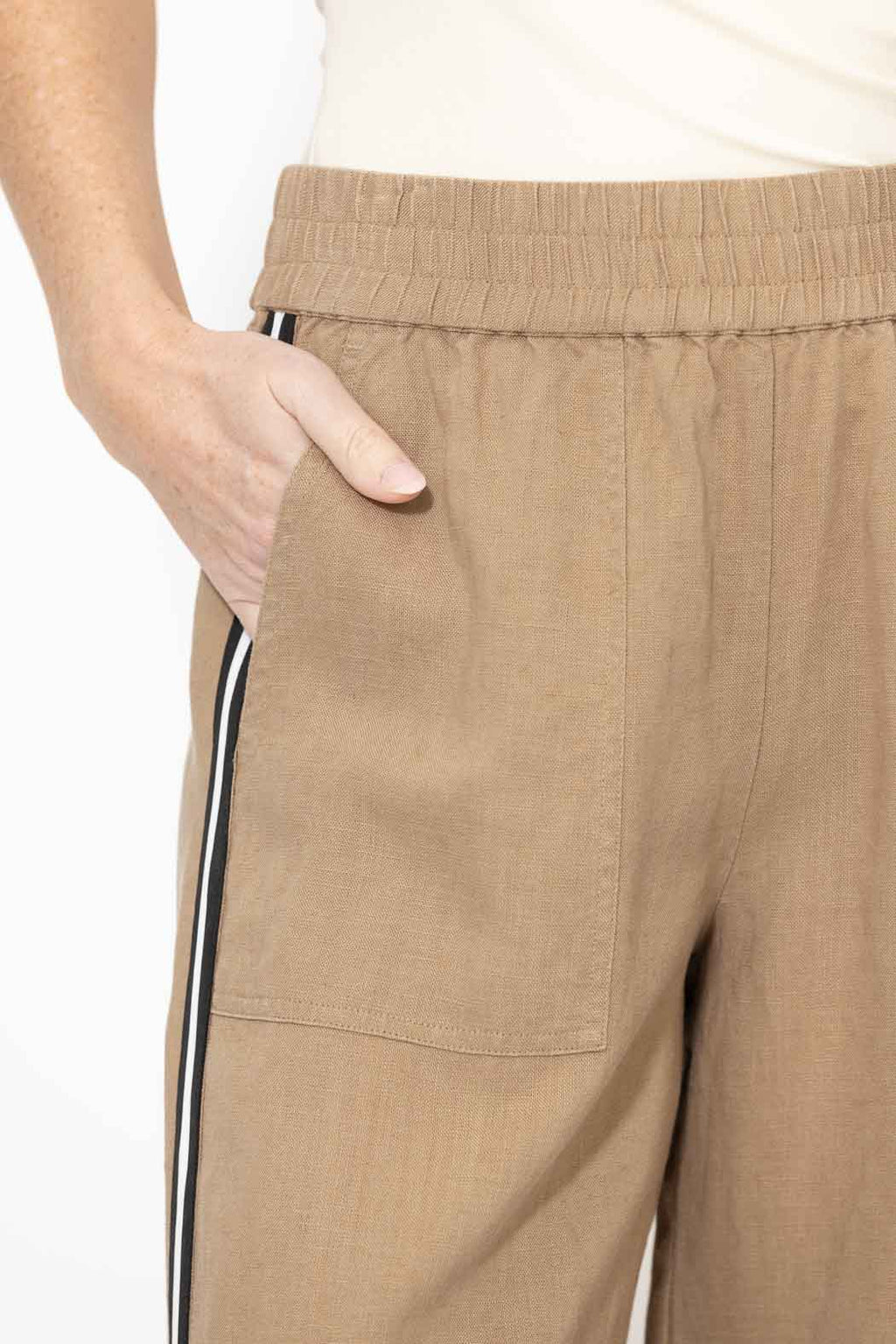 Caramel Linen Stripe Pant