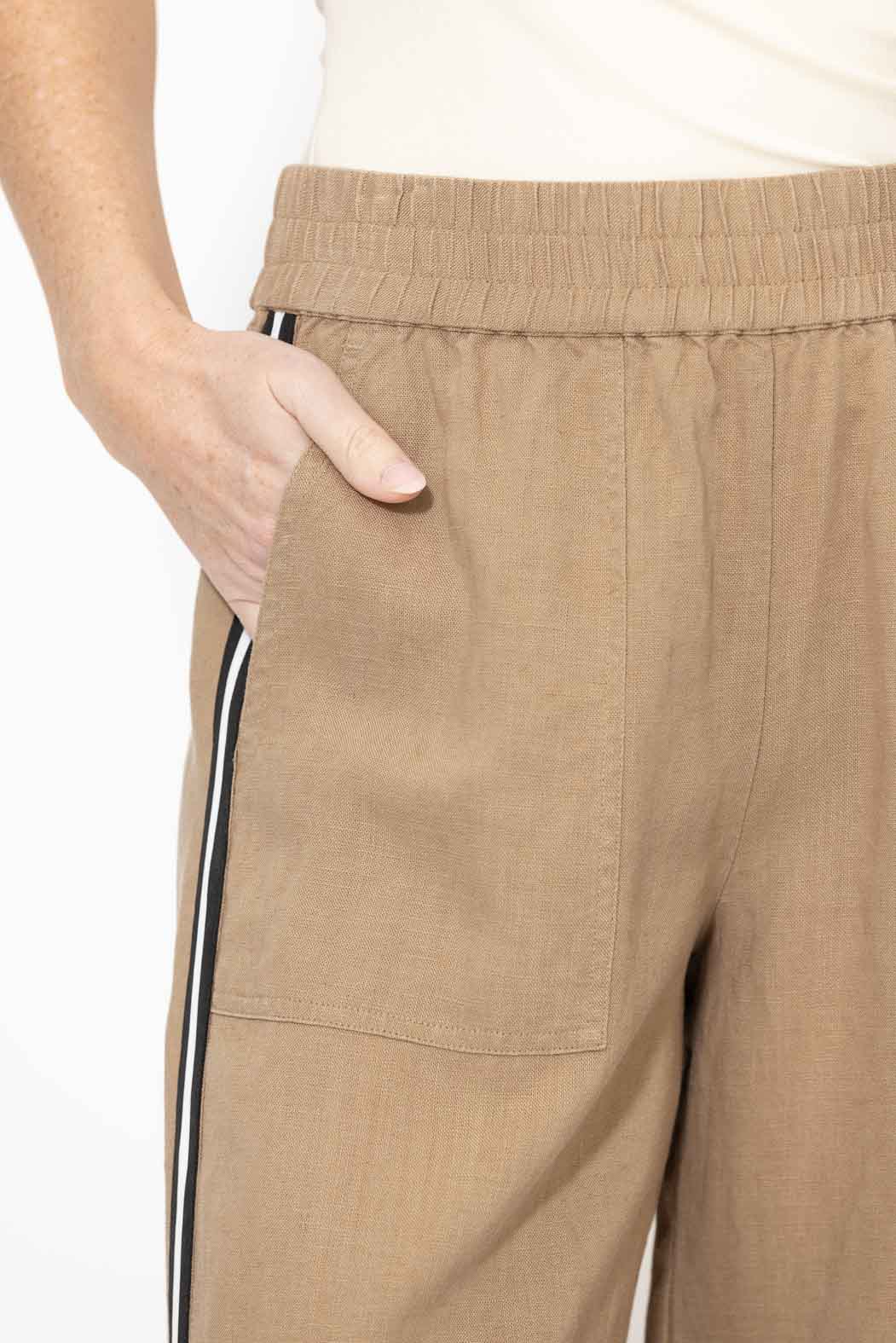 Caramel Linen Stripe Pant