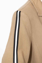 Caramel Linen Stripe Boyfriend Blazer