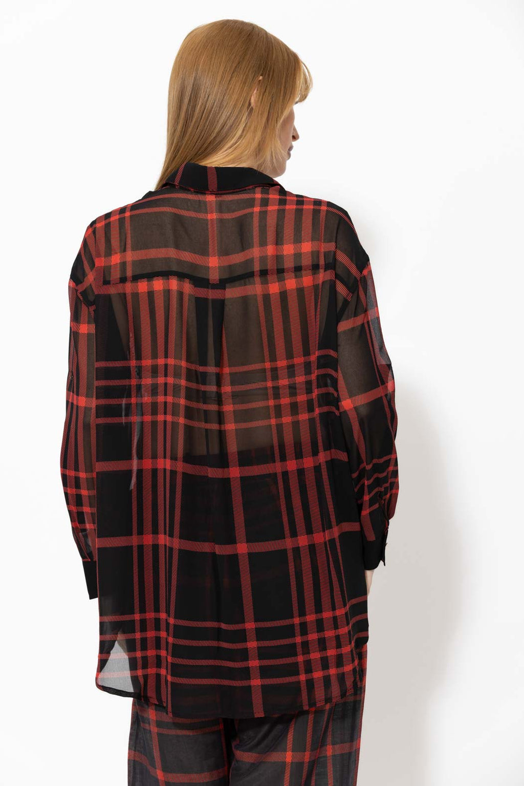 Red/Black Studded Pocket Shirt
