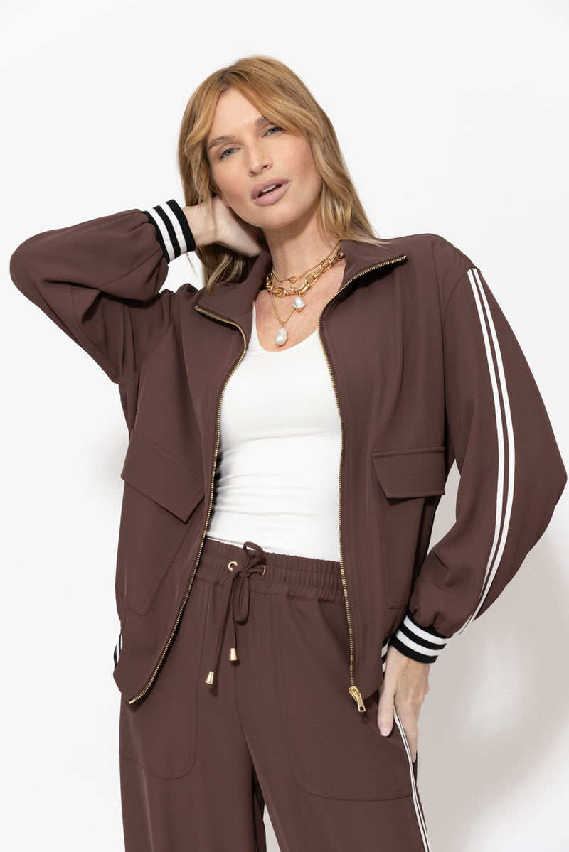Chocolate Euro Athleisure Jacket