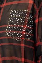 Red/Black Studded Pocket Shirt