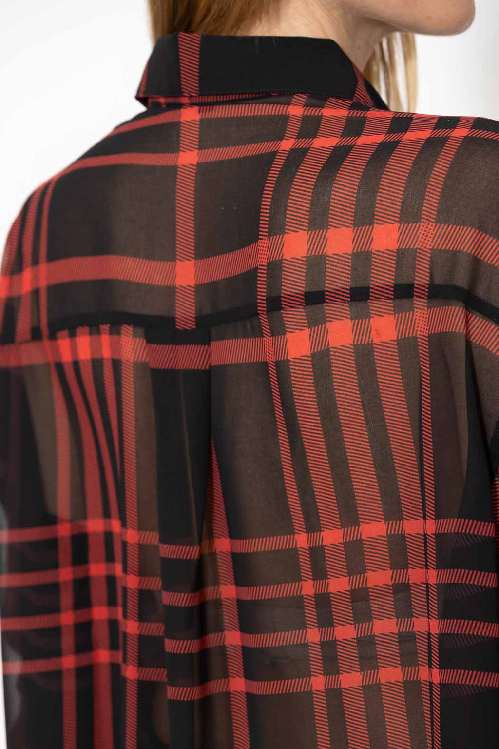 Red/Black Studded Pocket Shirt
