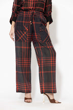 Red/Black Tencel Linen Cargo Pant