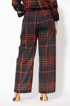 Red/Black Tencel Linen Cargo Pant
