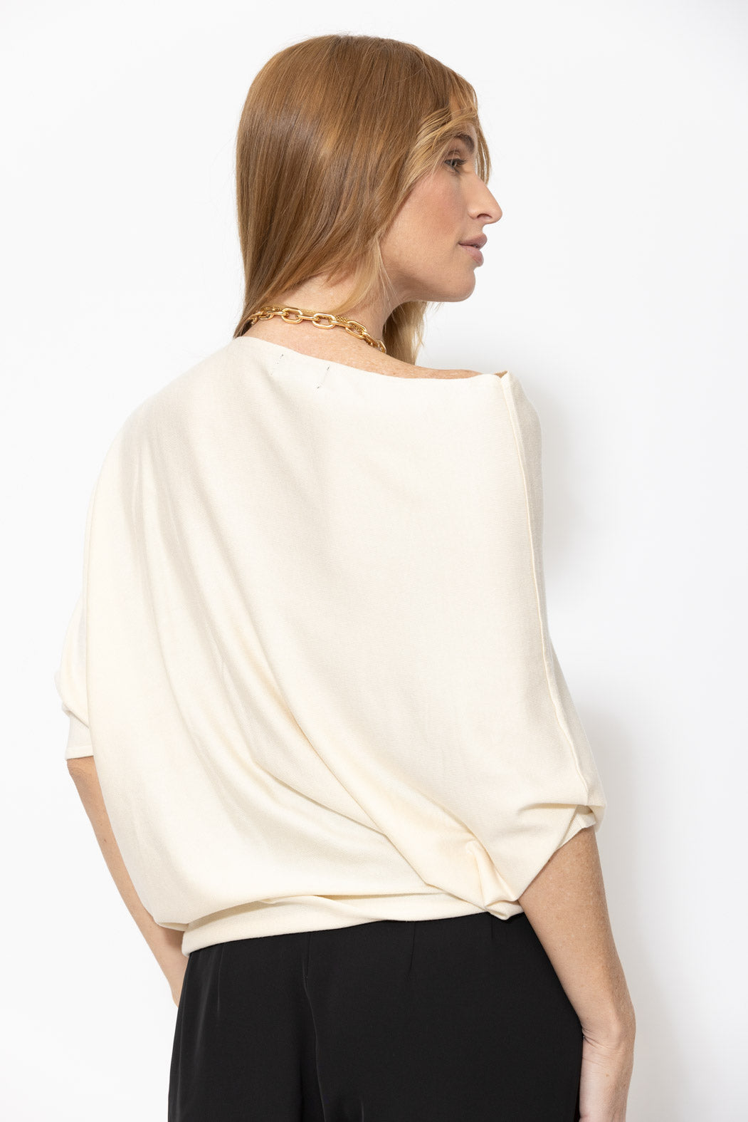 Ivory Knit Drape Top
