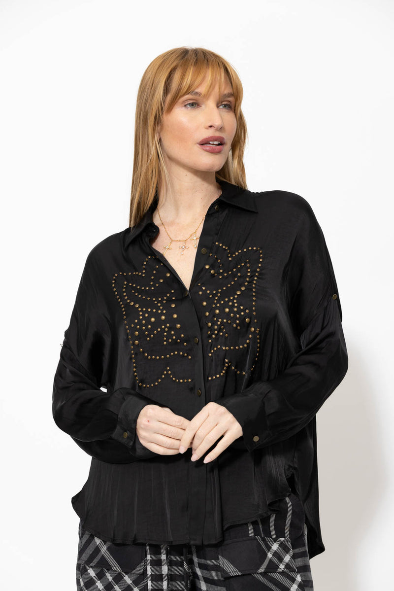 Black Glow Studded Shirt
