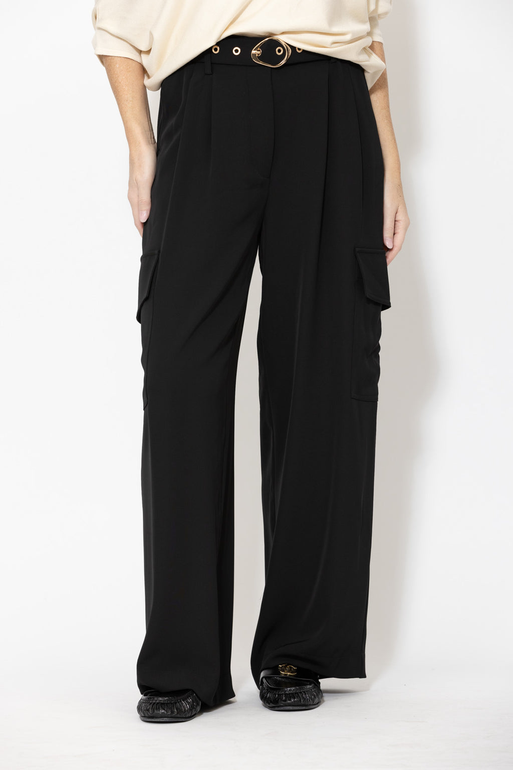 Black Euro Cleo Cargo Pant