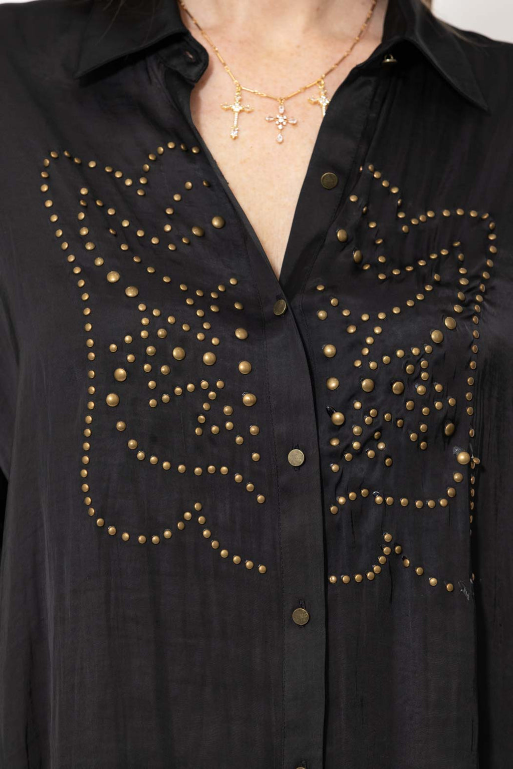 Black Glow Studded Shirt