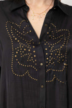 Black Glow Studded Shirt
