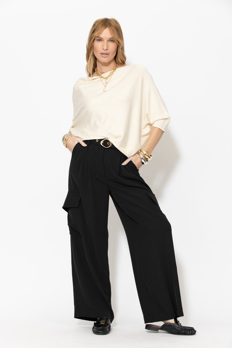 Black Euro Cleo Cargo Pant