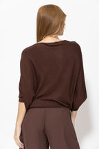 Chocolate Knit Drape Top