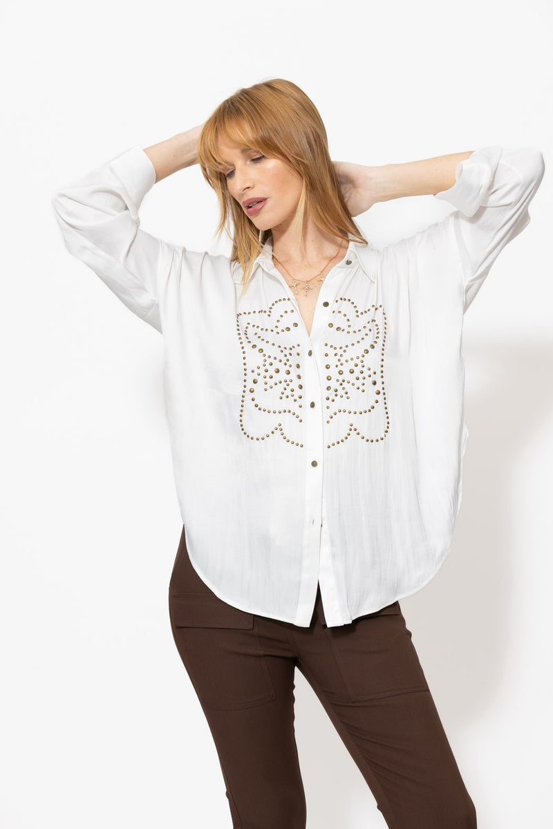 White Glow Studded Shirt