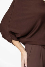 Chocolate Knit Drape Top