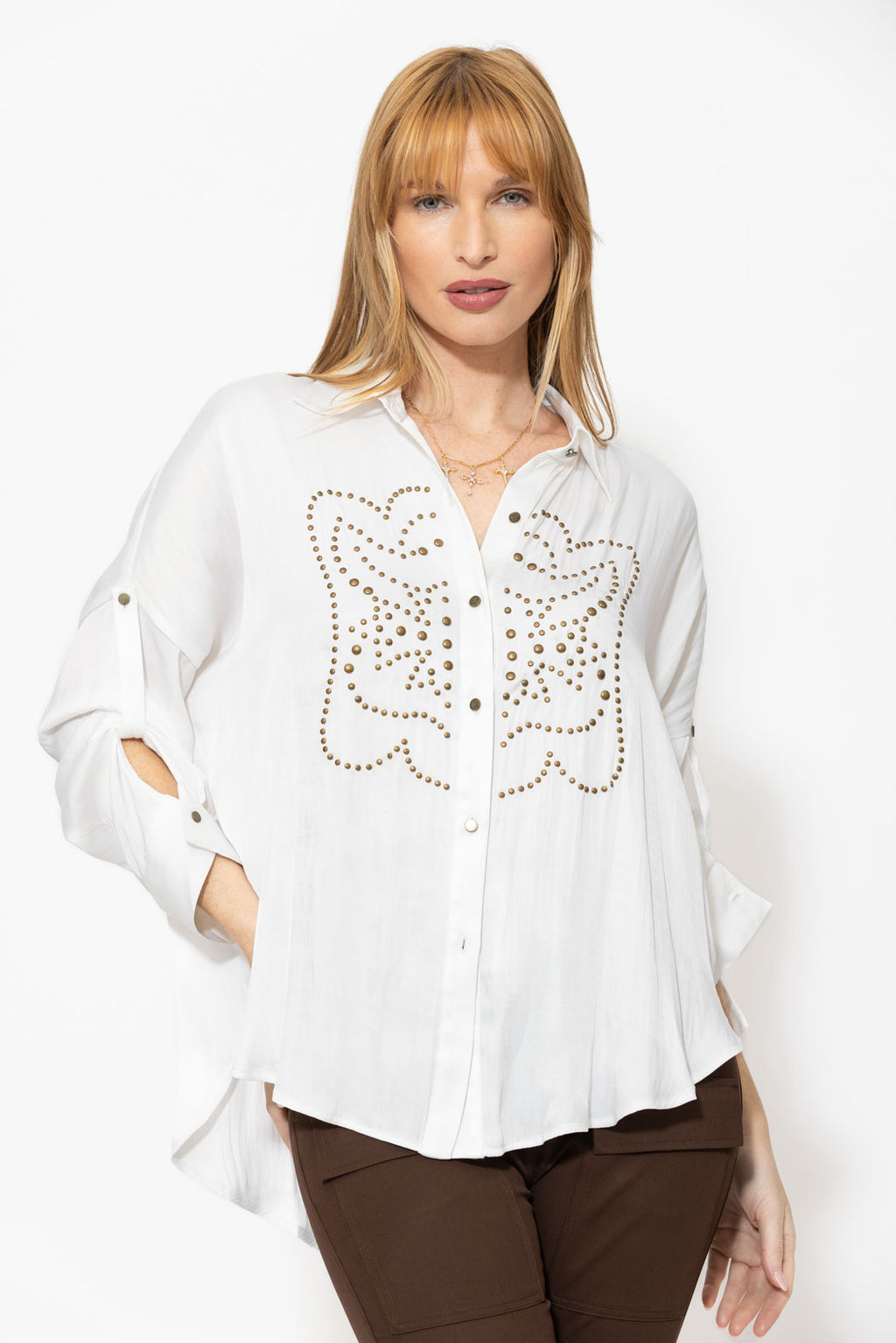White Glow Studded Shirt