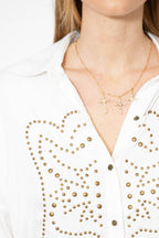 White Glow Studded Shirt