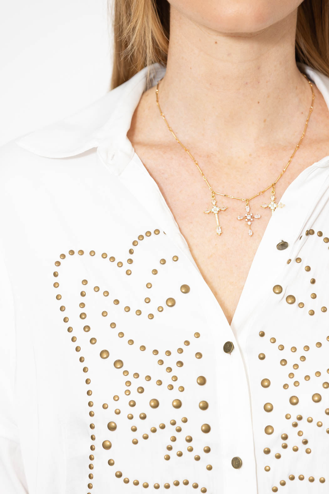 White Glow Studded Shirt