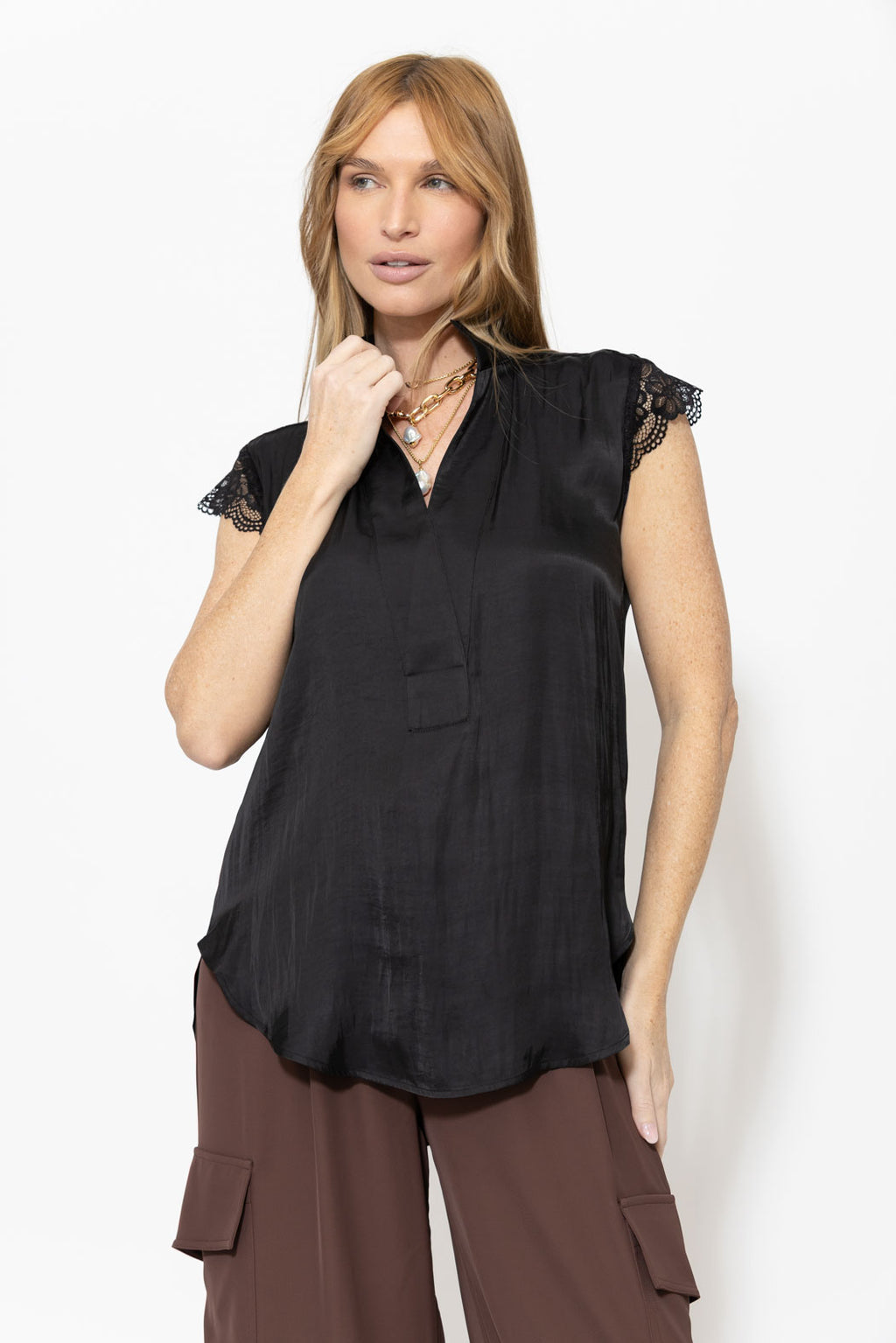 Black Glow Lace Blogger Shirt