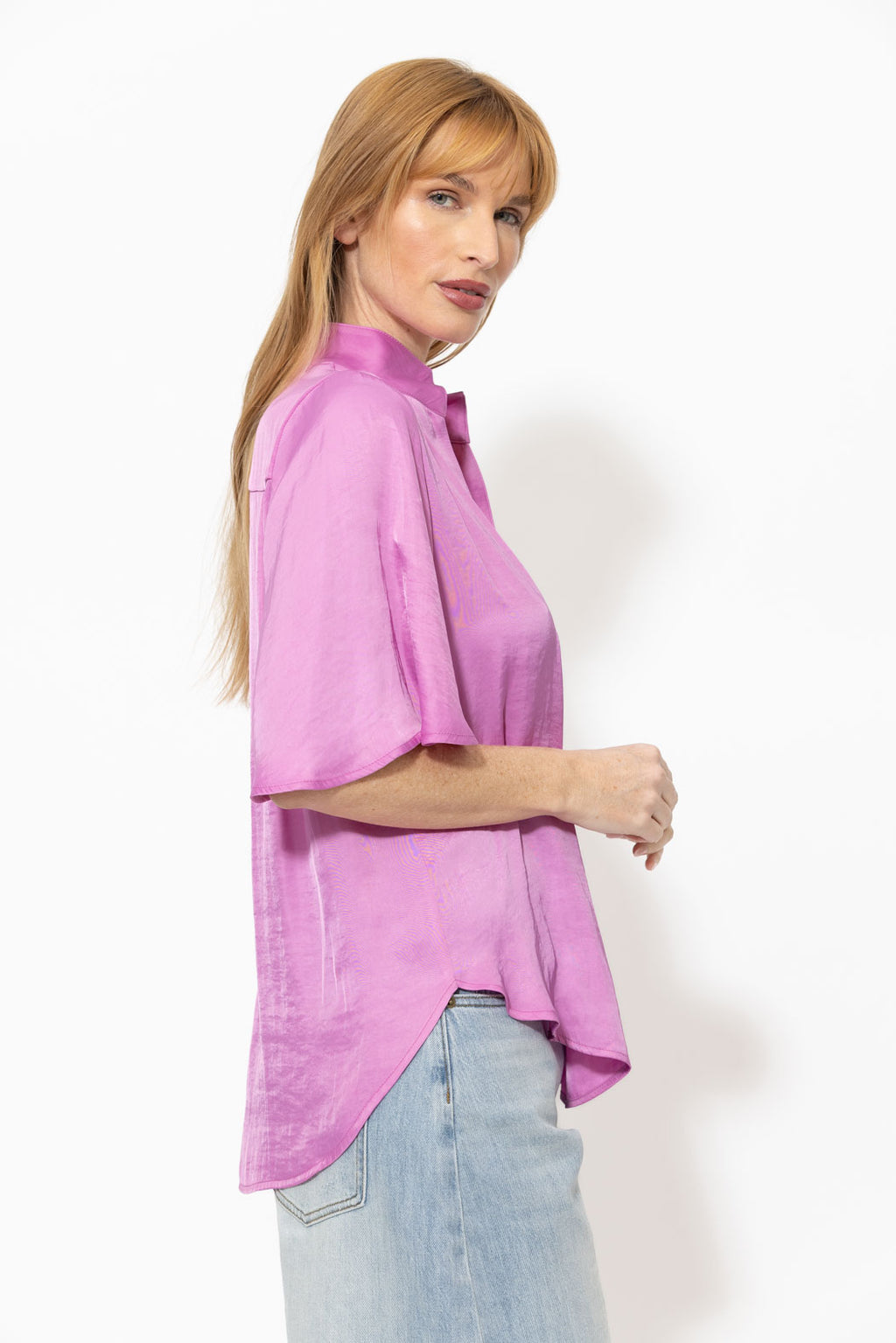 Cool Pink Milan Fluted Blogger Shirt