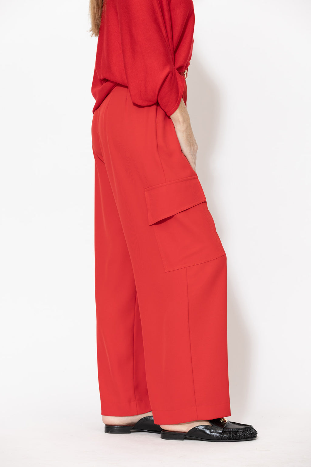 Red Euro Cleo Cargo Pant