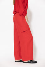 Red Euro Cleo Cargo Pant