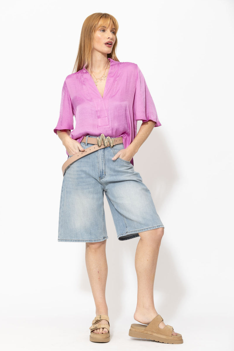 Cool Pink Milan Fluted Blogger Shirt