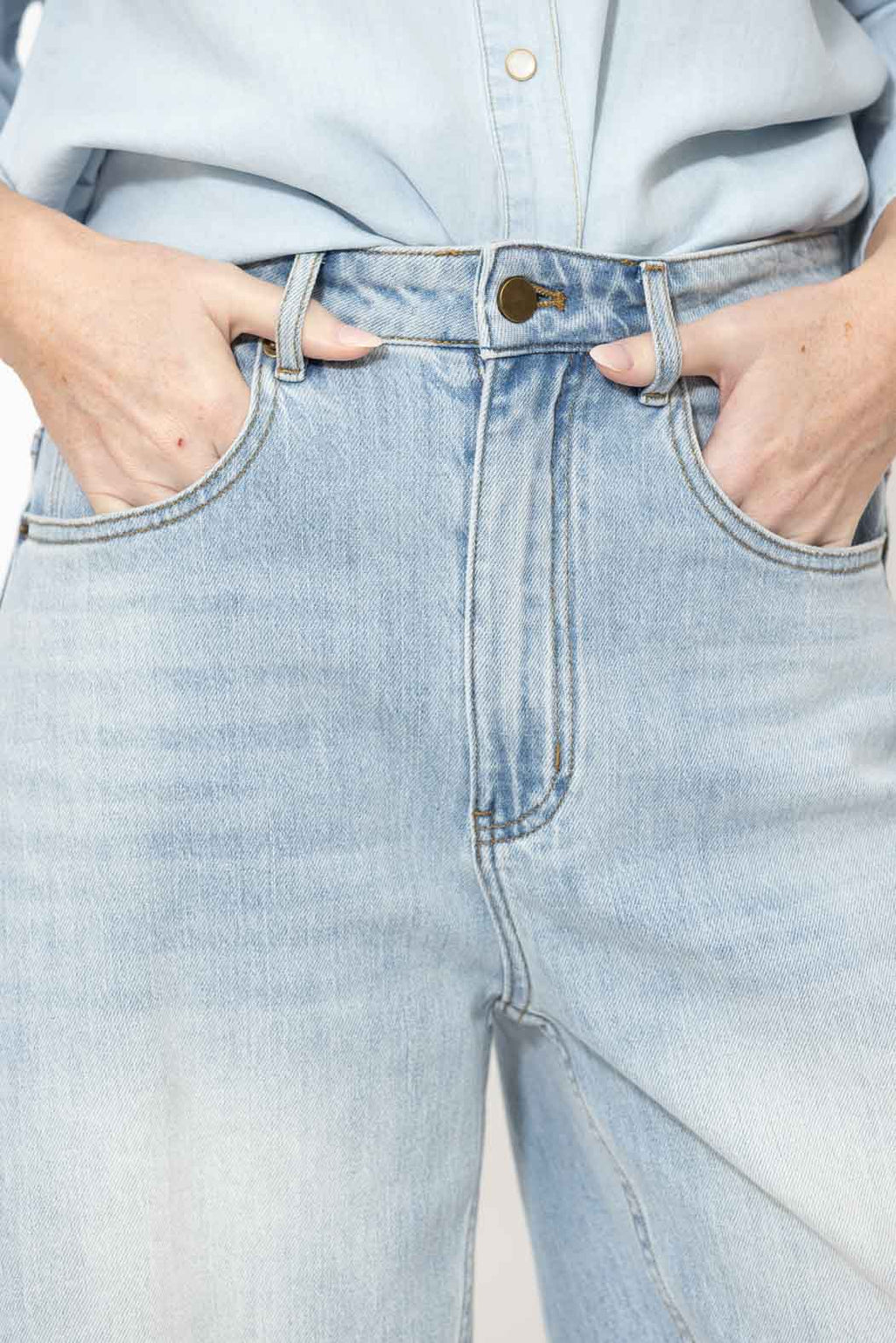 Light Denim Denim Shorts