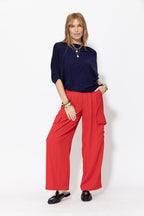 Red Euro Cleo Cargo Pant