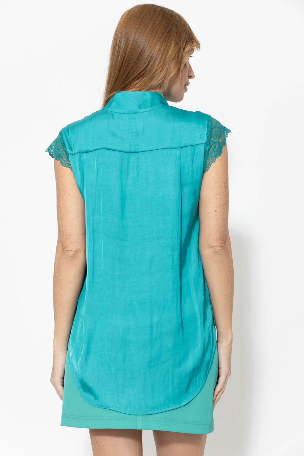 Teal Glow Lace Blogger Shirt