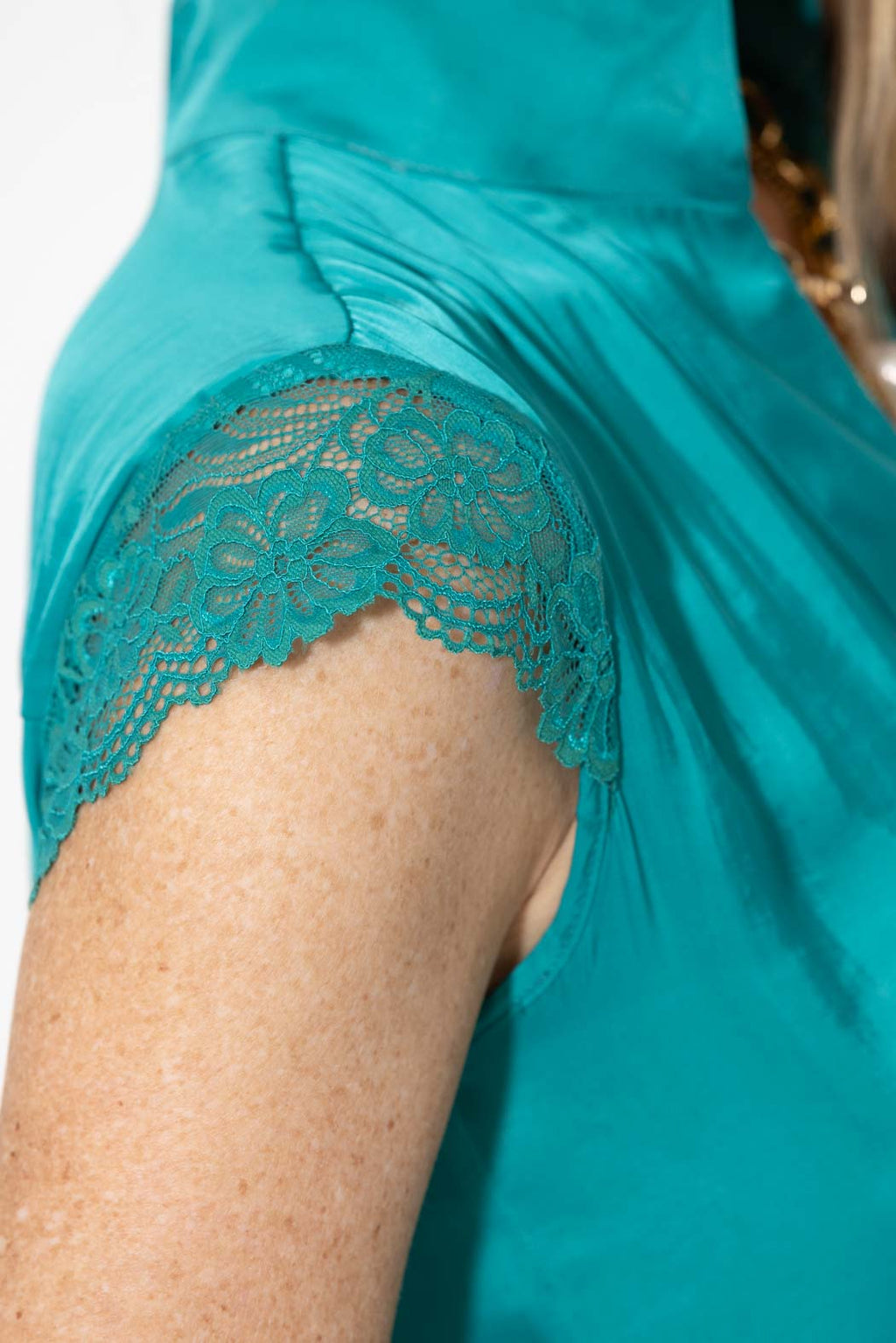 Teal Glow Lace Blogger Shirt