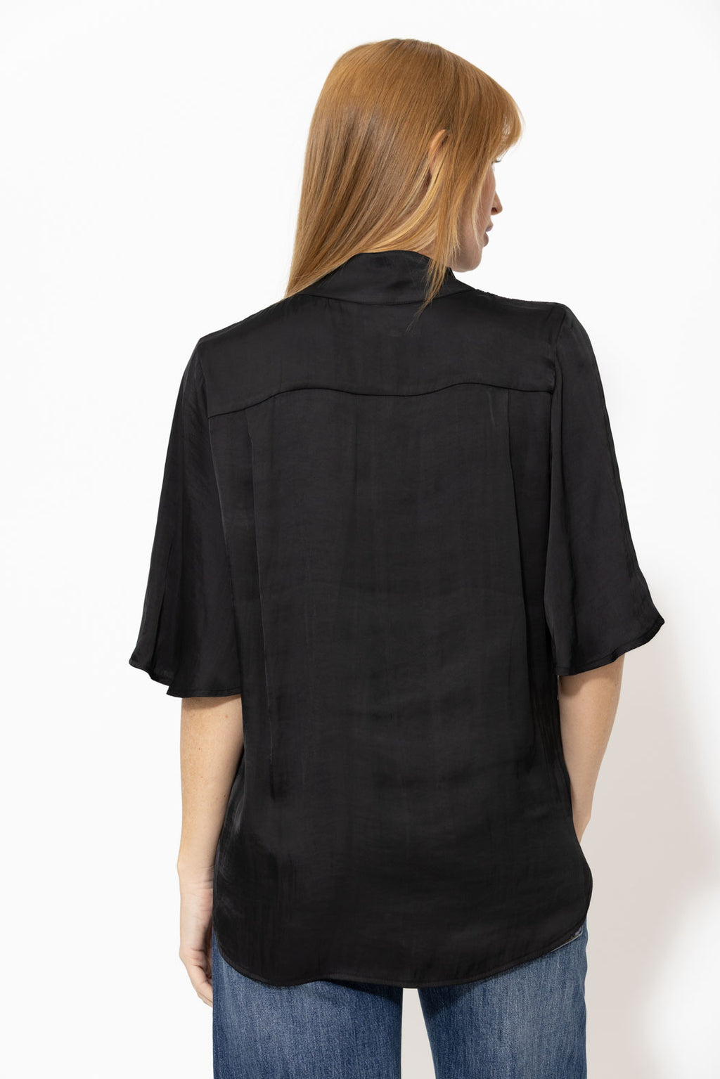 Black Milan Fluted Blogger Shirt